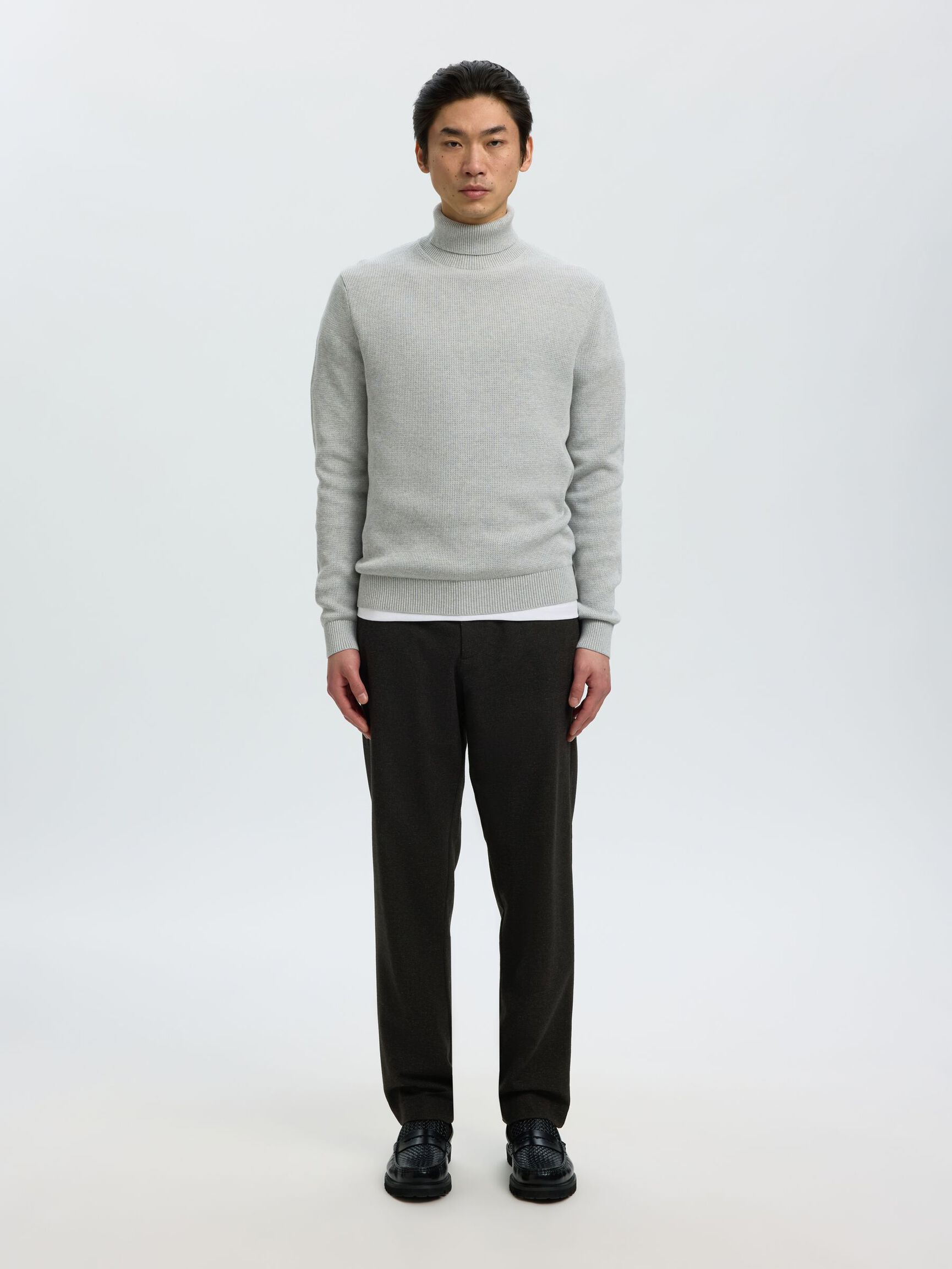 WOOL BLEND TAPERED TROUSERS, Delicioso, highres