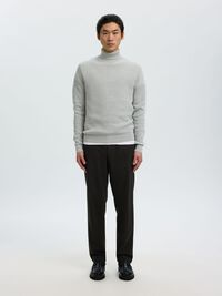 WOOL BLEND TAPERED TROUSERS, Delicioso, highres