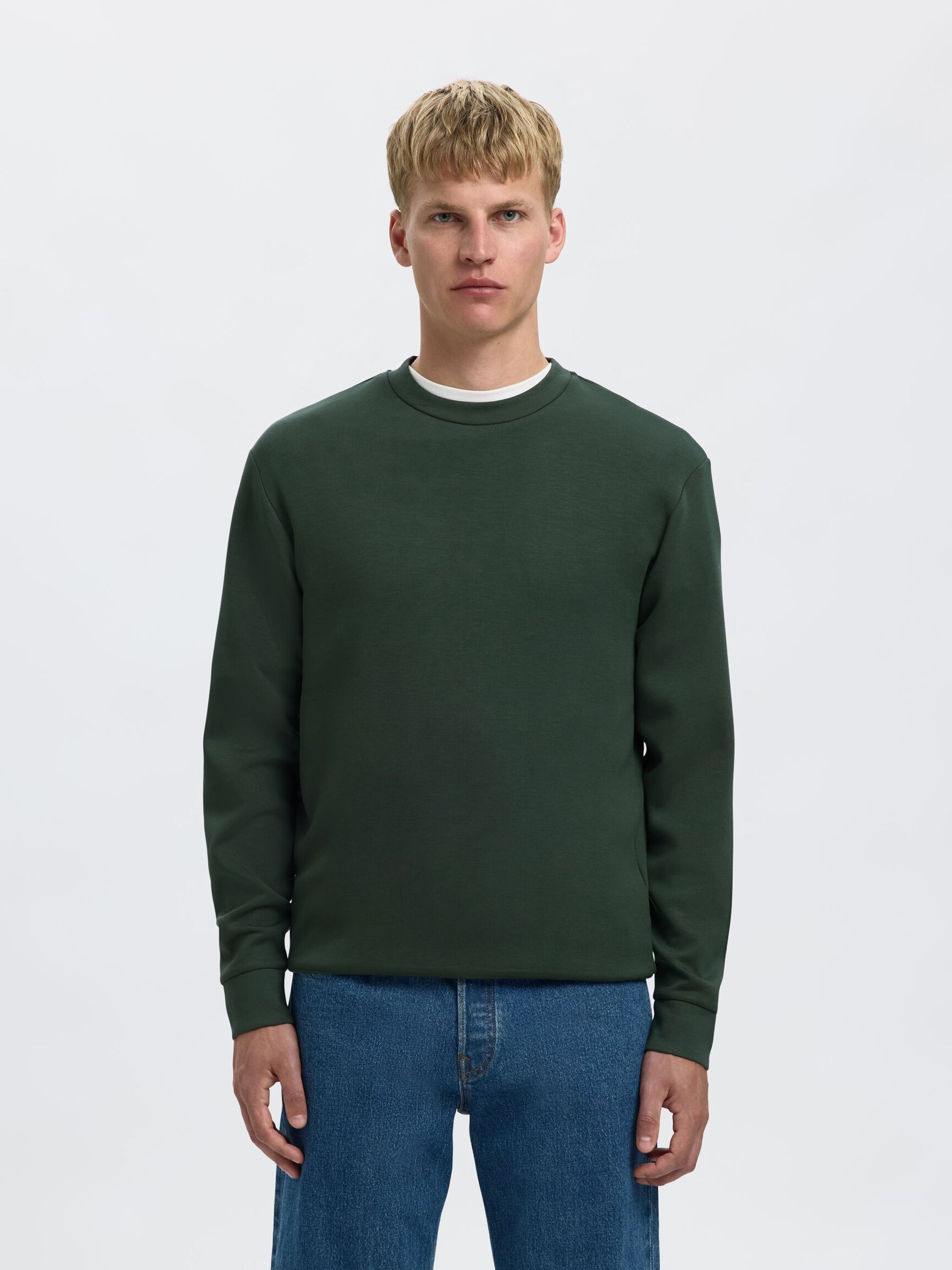 VISCOSE BLEND SWEATSHIRT, Deep Forest, highres