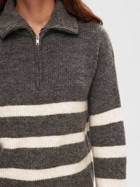 EN LAINE MÉLANGÉE À FERMETURE ÉCLAIR PULLOVER, Medium Grey Melange, highres