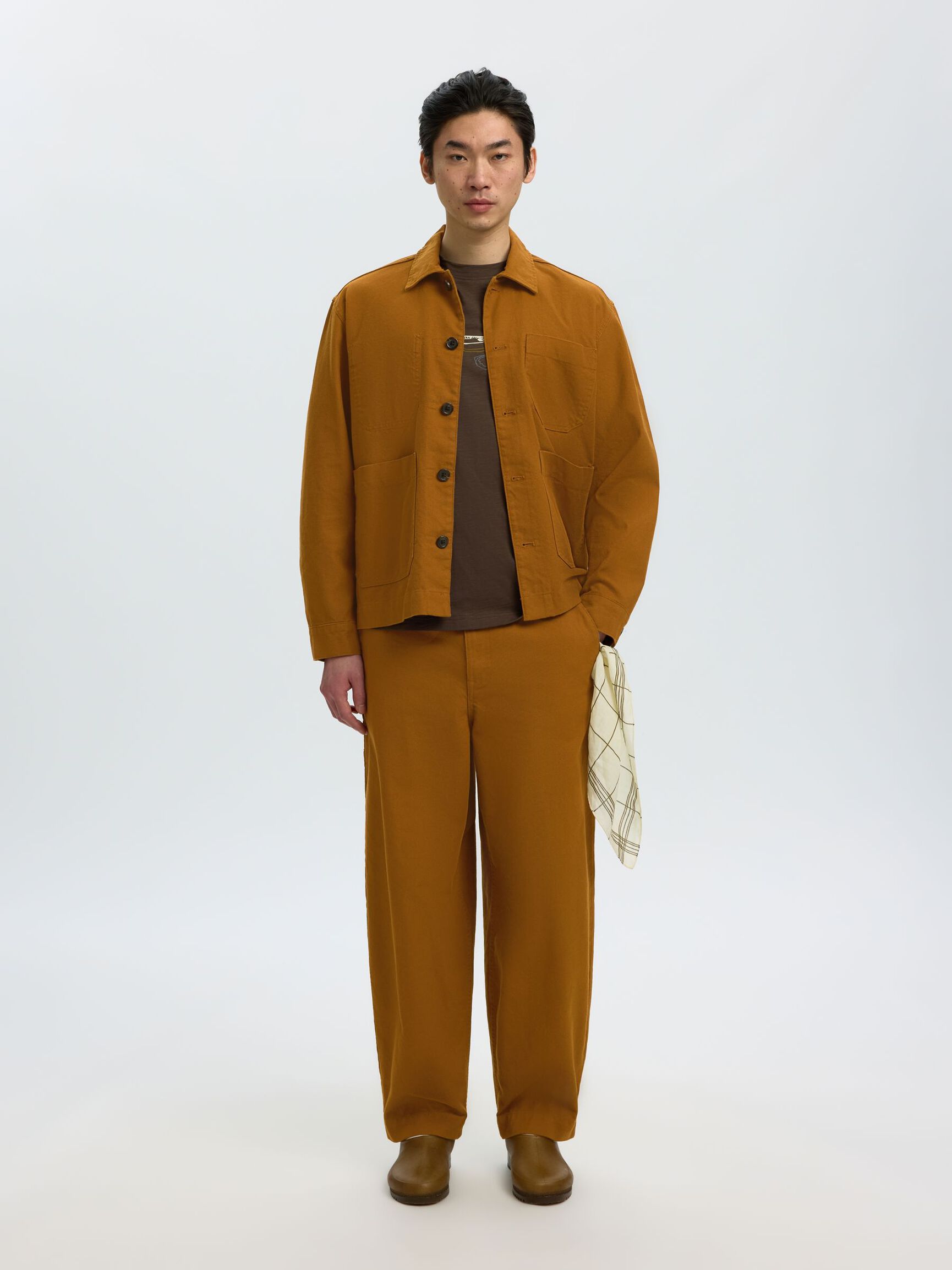 LINEN BLEND BARREL FIT TROUSERS, Monks Robe, highres