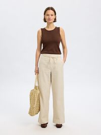 MEZCLA DE CÁÑAMO PANTALONES DE PIERNA ANCHA, Birch, highres