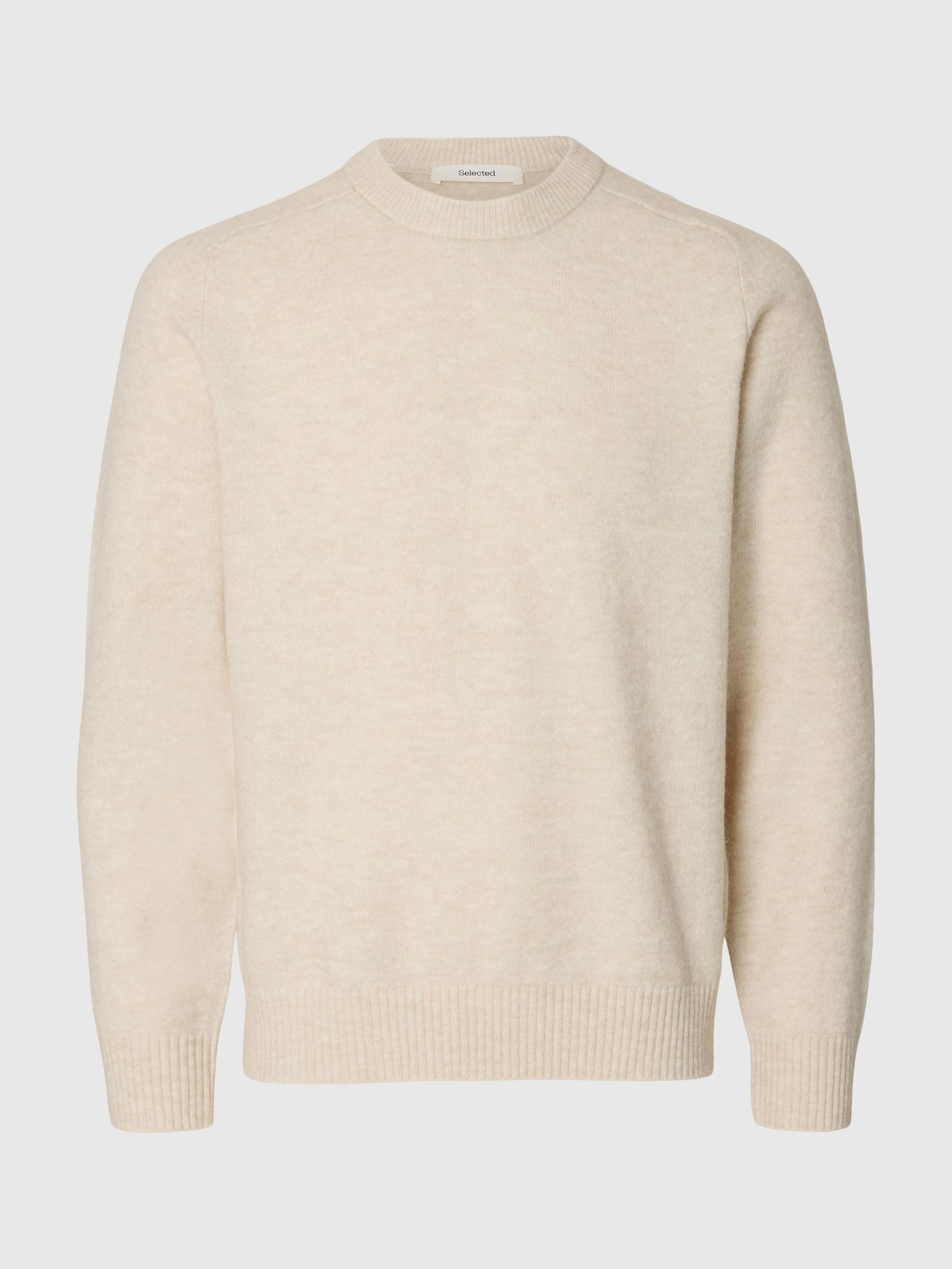 LONG-SLEEVED PULLOVER, Oatmeal, highres
