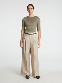 VISCOSE MÉLANGÉE TOP EN MAILLE, Vetiver, highres