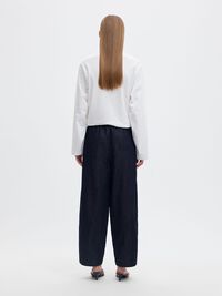 MID-WAIST BARREL FIT HOSEN, Dark Blue Denim, highres