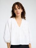 Selected PEARL DETAIL 3/4 SLEEVED BLOUSE, Bright White, highres - 16095953_BrightWhite_006.jpg