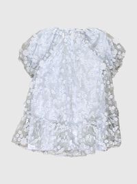3D FLORAL TEXTURED MINI DRESS, Arctic Ice, highres