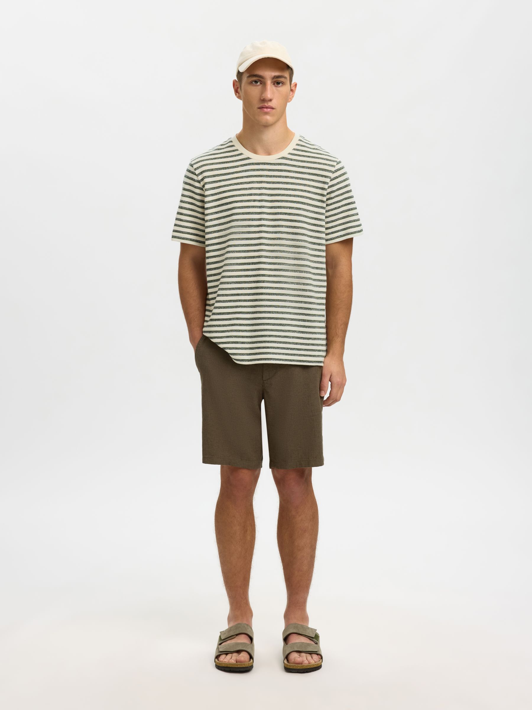 STRIPED T-SHIRT, Egret, highres