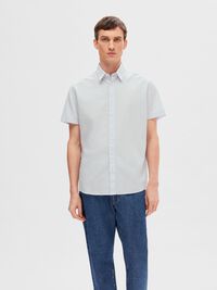 COTTON BLEND SHORT SLEEVED SHIRT, Skyway, highres