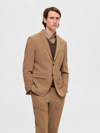 COUPE SLIM EN VISCOSE MÉLANGÉE BLAZER, Camel, highres