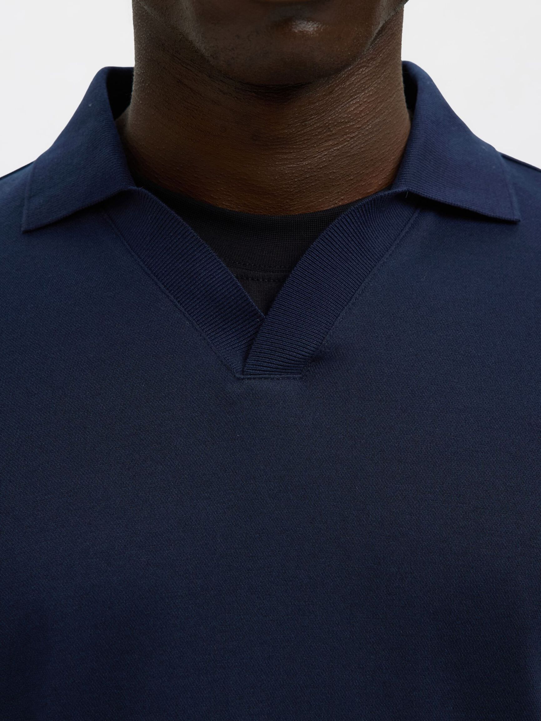 COTTON BLEND POLO SHIRT, Navy Blazer, highres