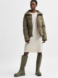 LONG SLEEVED KNITTED DRESS, Birch, highres