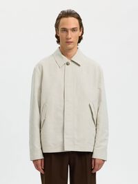LINEN BLEND JACKET, Birch, highres