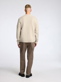 RELAXED FIT WOOL BLEND CARDIGAN, Oatmeal, highres