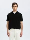 Selected COTTON POLO SHIRT, Black, highres - 16097662_Black_003.jpg
