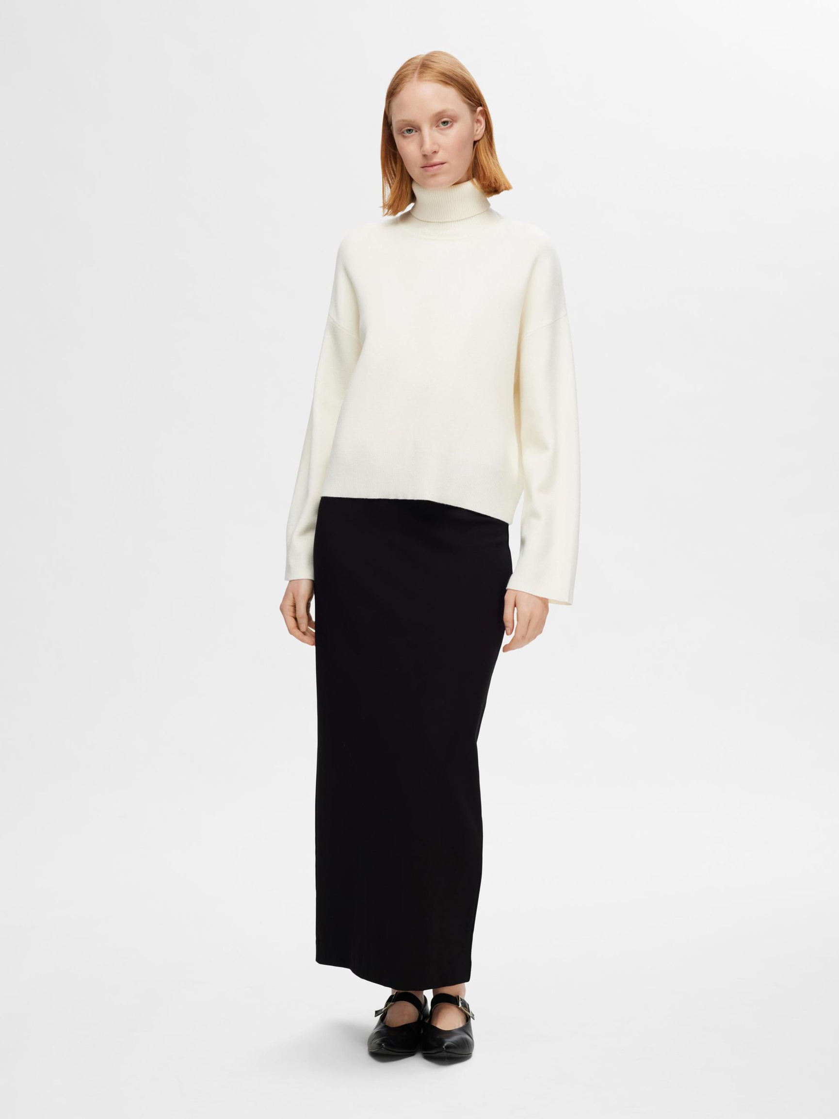 VISCOSE BLEND KNITTED JUMPER, Birch, highres