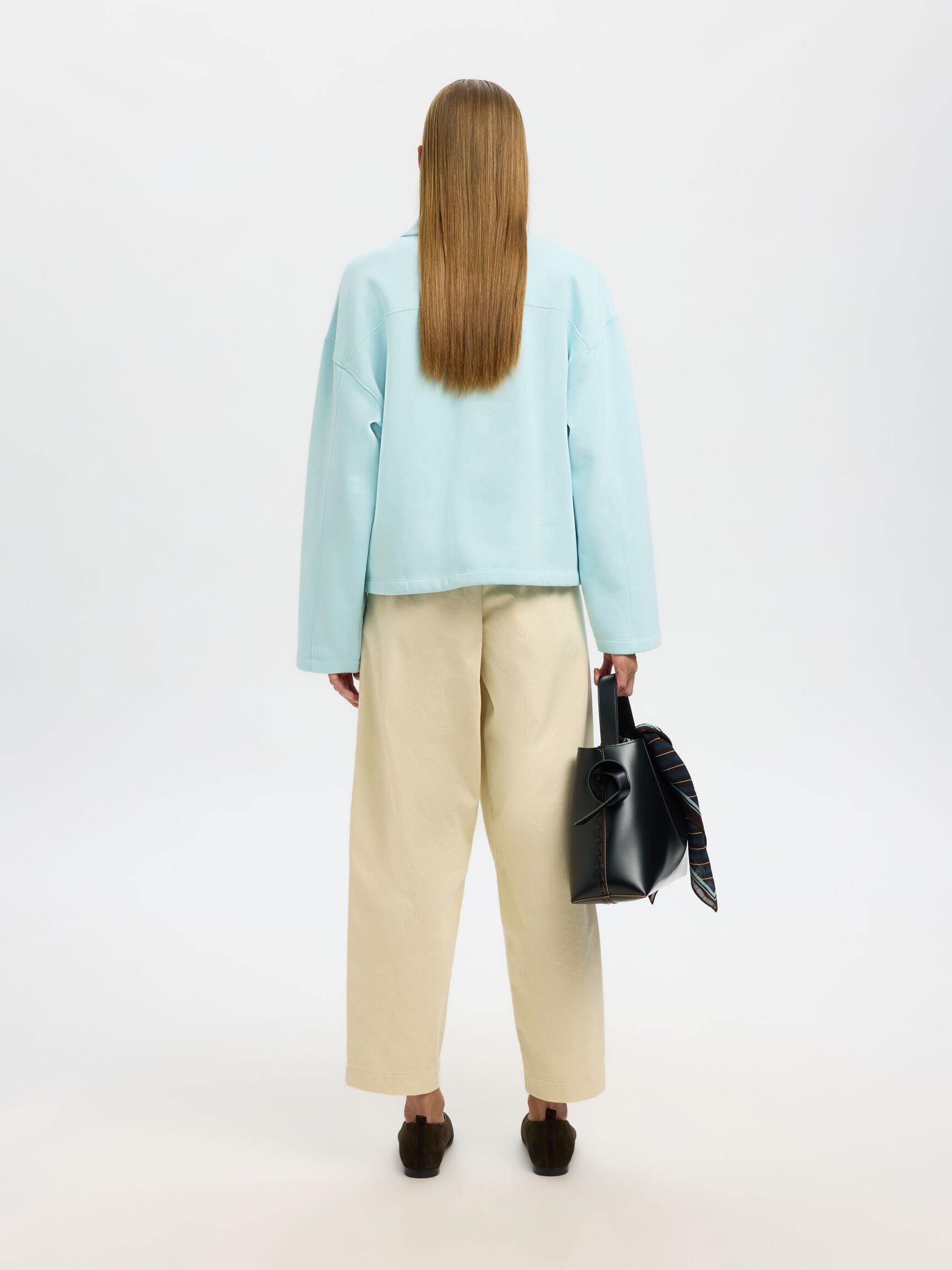 POLO COLLAR SWEATSHIRT, Blue Glow, highres