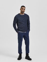 CREW NECK STRIKTRØJE, Dark Sapphire, highres