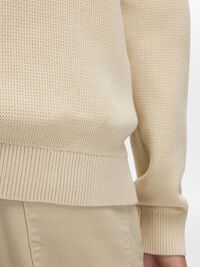 HØY HALS MED GLIDELÅS STRIKKET CARDIGAN, Oatmeal, highres
