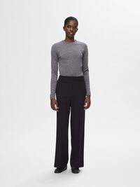 100% WOOL  LONG SLEEVED TOP, Steel Gray, highres