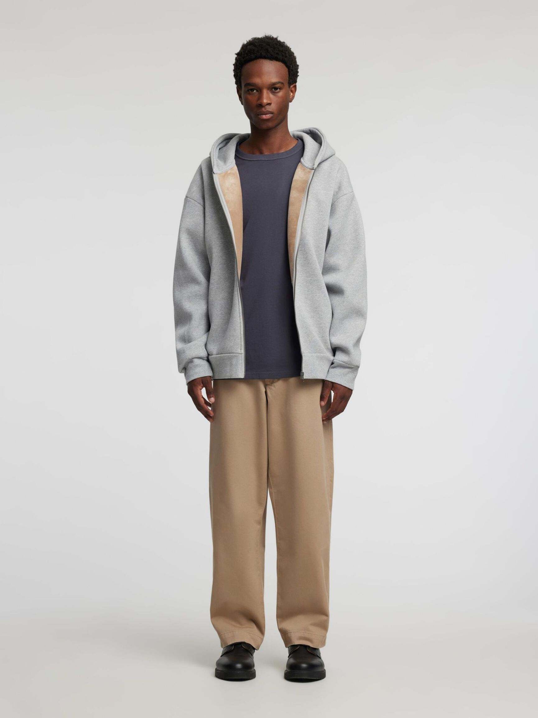 HETTE SWEATSHIRT MED GLIDELÅS, Grey Melange, highres