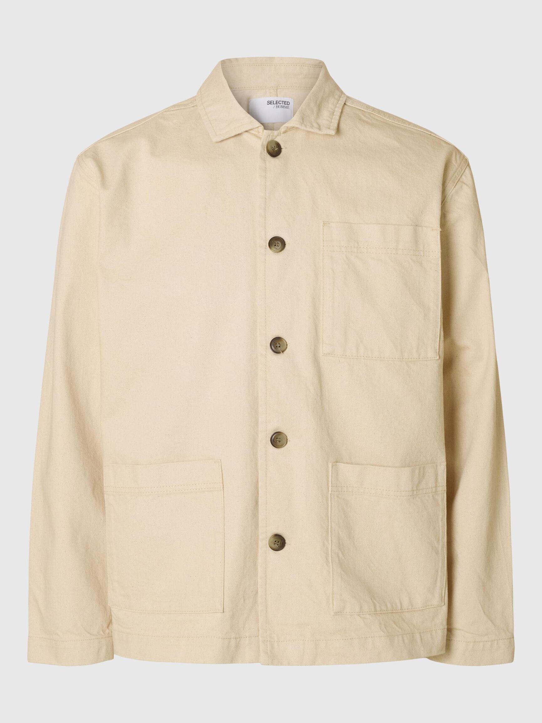 HYBRID COTTON DENIM JACKET, Ecru, highres