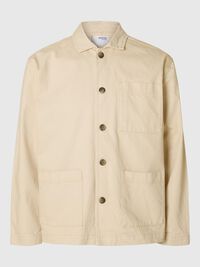 HYBRID COTTON DENIM JACKET, Ecru, highres