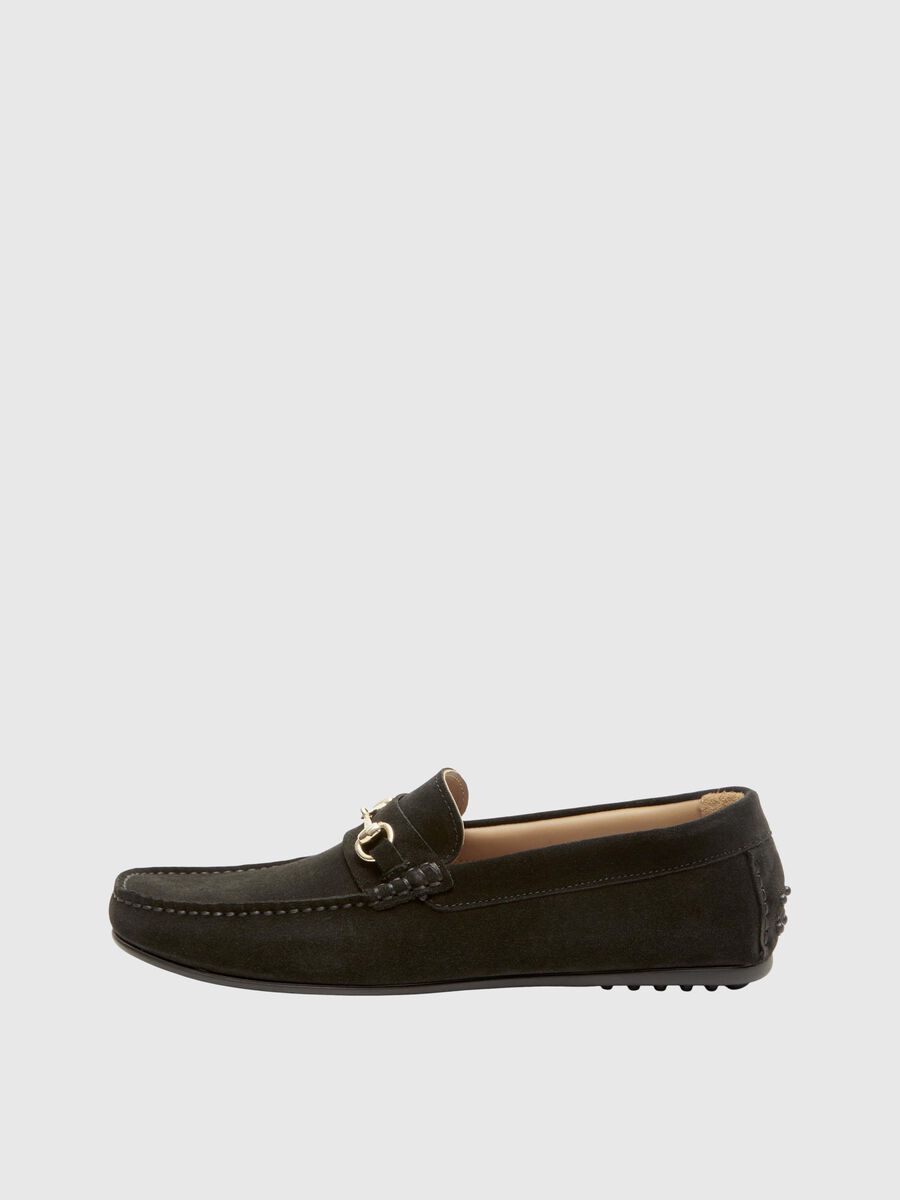 Selected WILDLEDER LOAFERS MIT TRENSEN-DETAIL, Black, highres - 16093336_Black_001.jpg