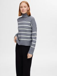DZIERGANY SWETER, Medium Grey Melange, highres