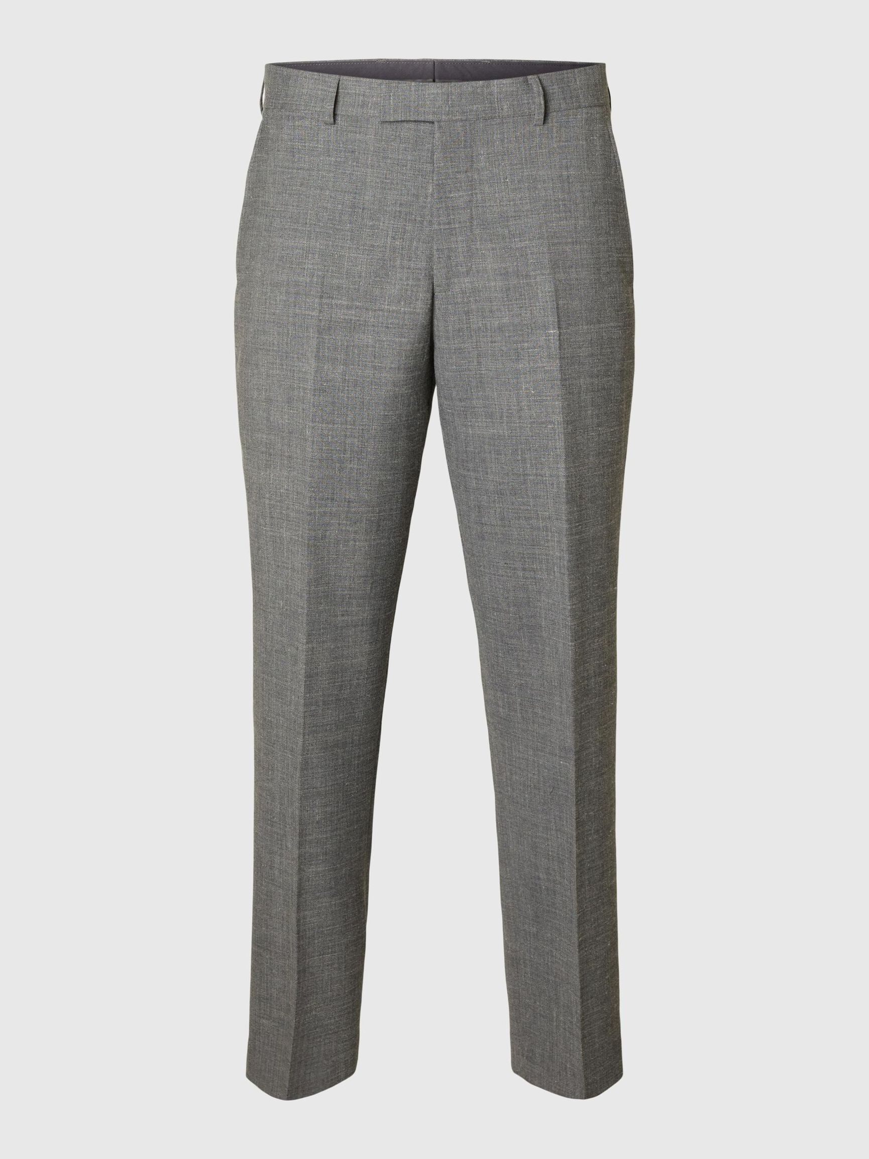 SLIM FIT SUIT TROUSERS, Grey, highres