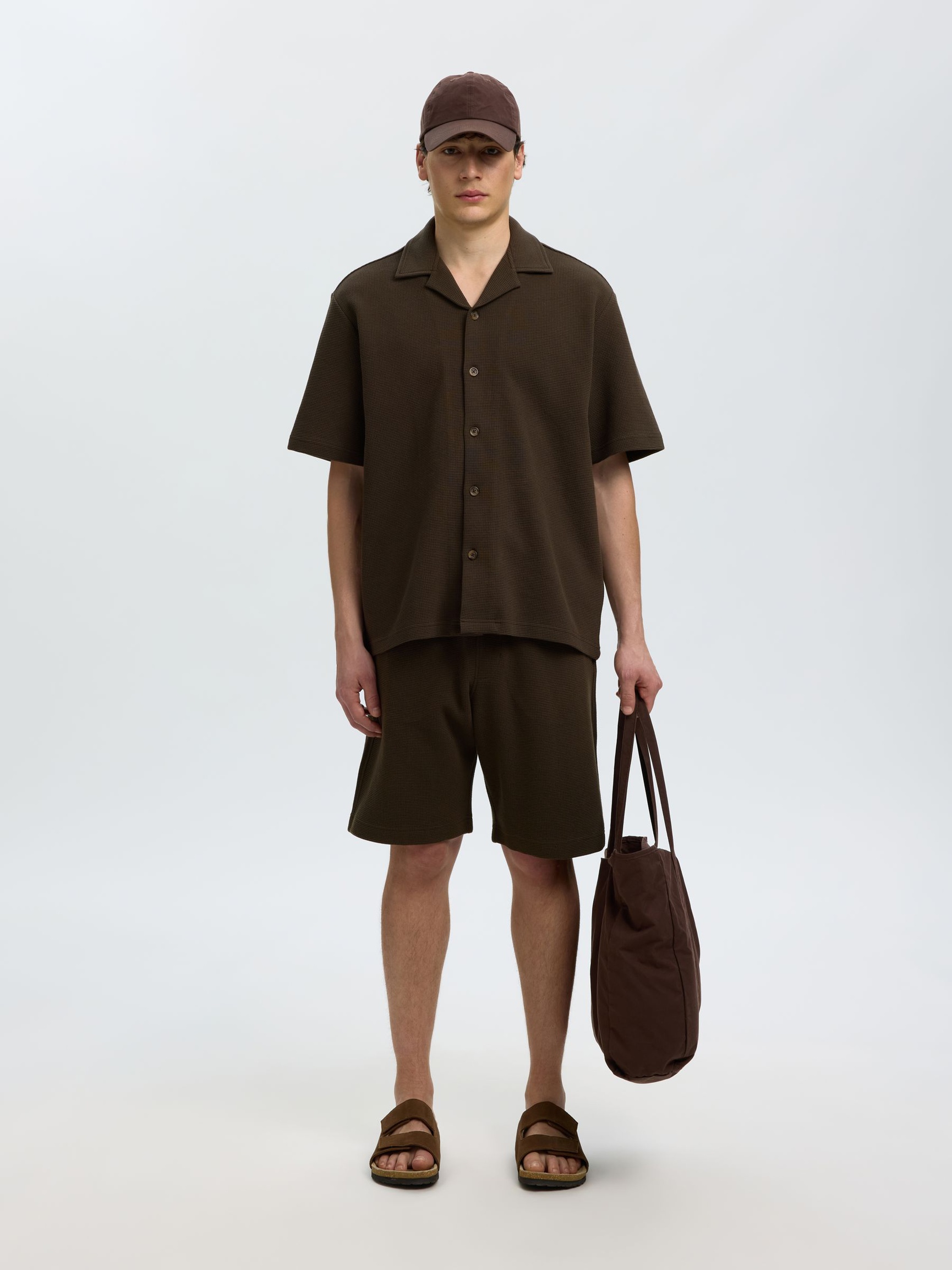 RELAXED FIT OVERSHIRT, Turkish Coffee, highres