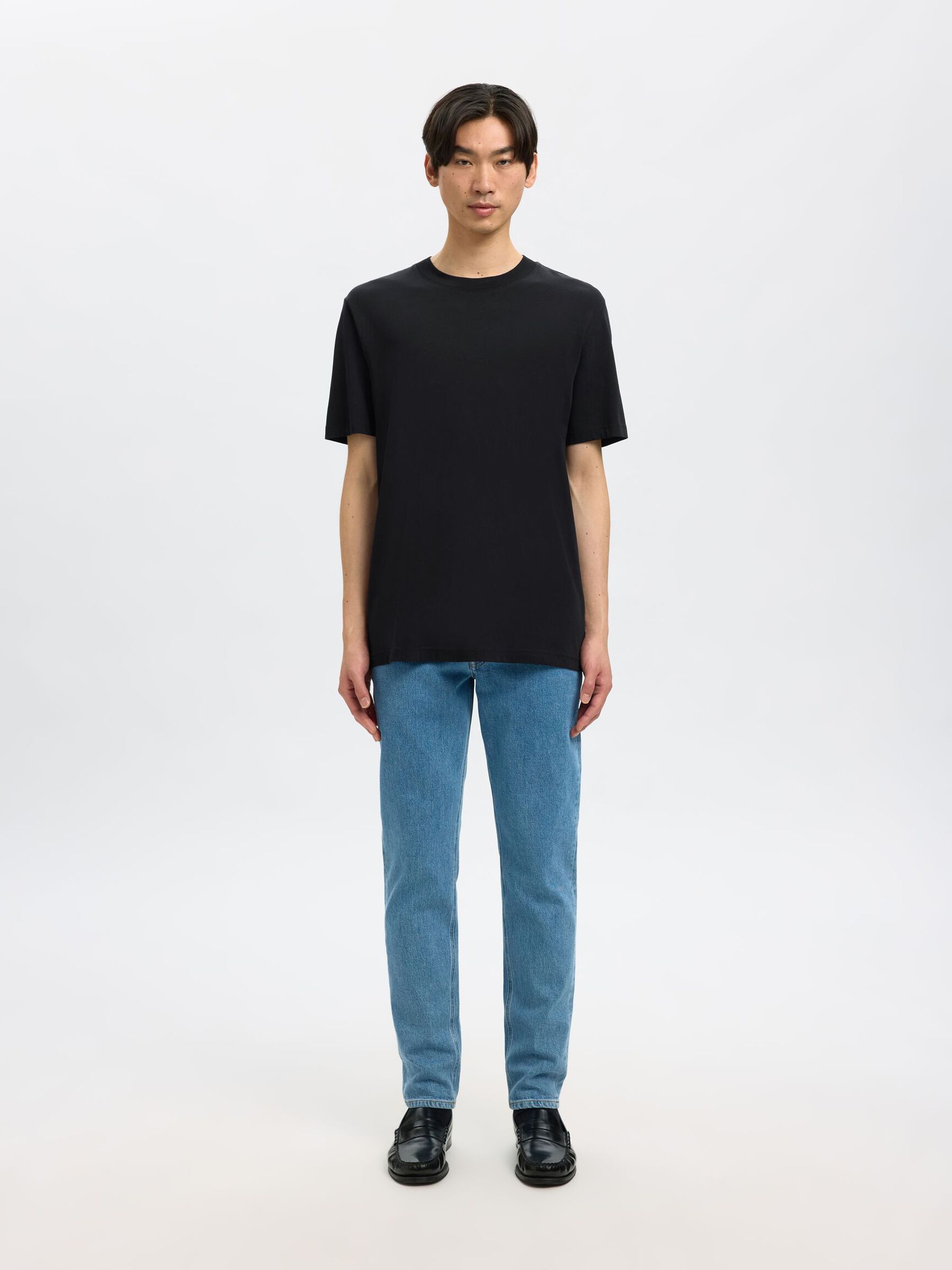 RELAXED FIT KURZARM T-SHIRT, Black, highres