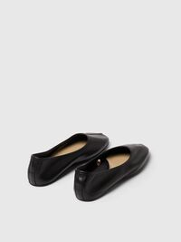 LEATHER BALLET FLATS, Black, highres