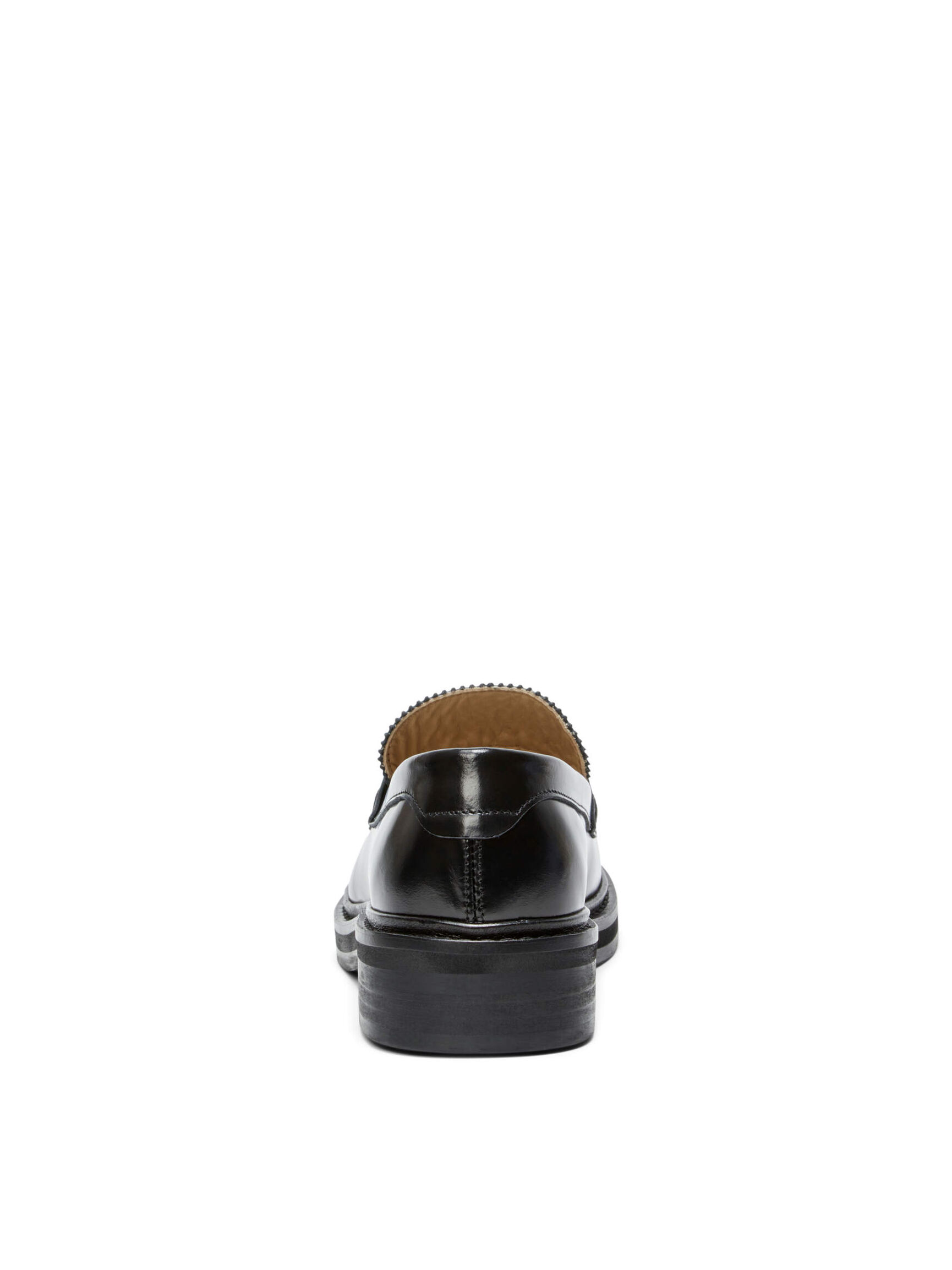 LEATHER LOAFERS, Black, highres