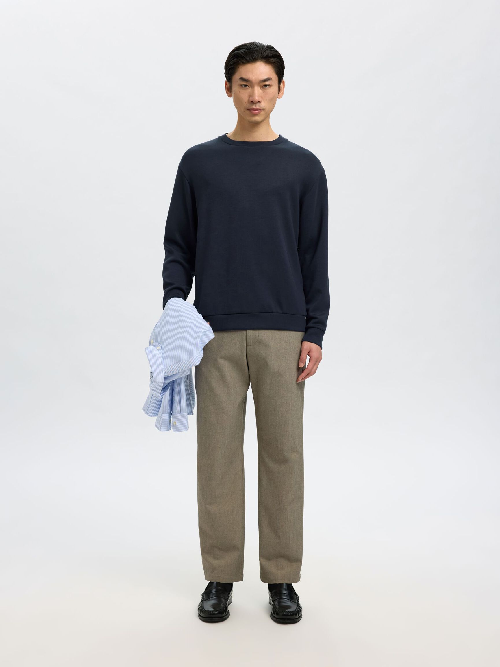 VISCOSE BLEND SWEATSHIRT, Sky Captain, highres