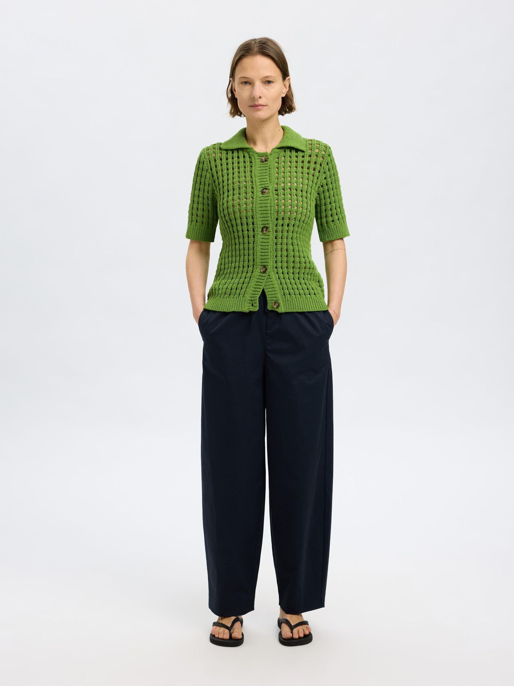 HÆKLET STIL STRIKKET CARDIGAN, Spindle Tree, highres