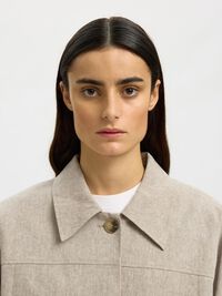 À MANCHES LONGUES VESTE COURTE, Greige, highres