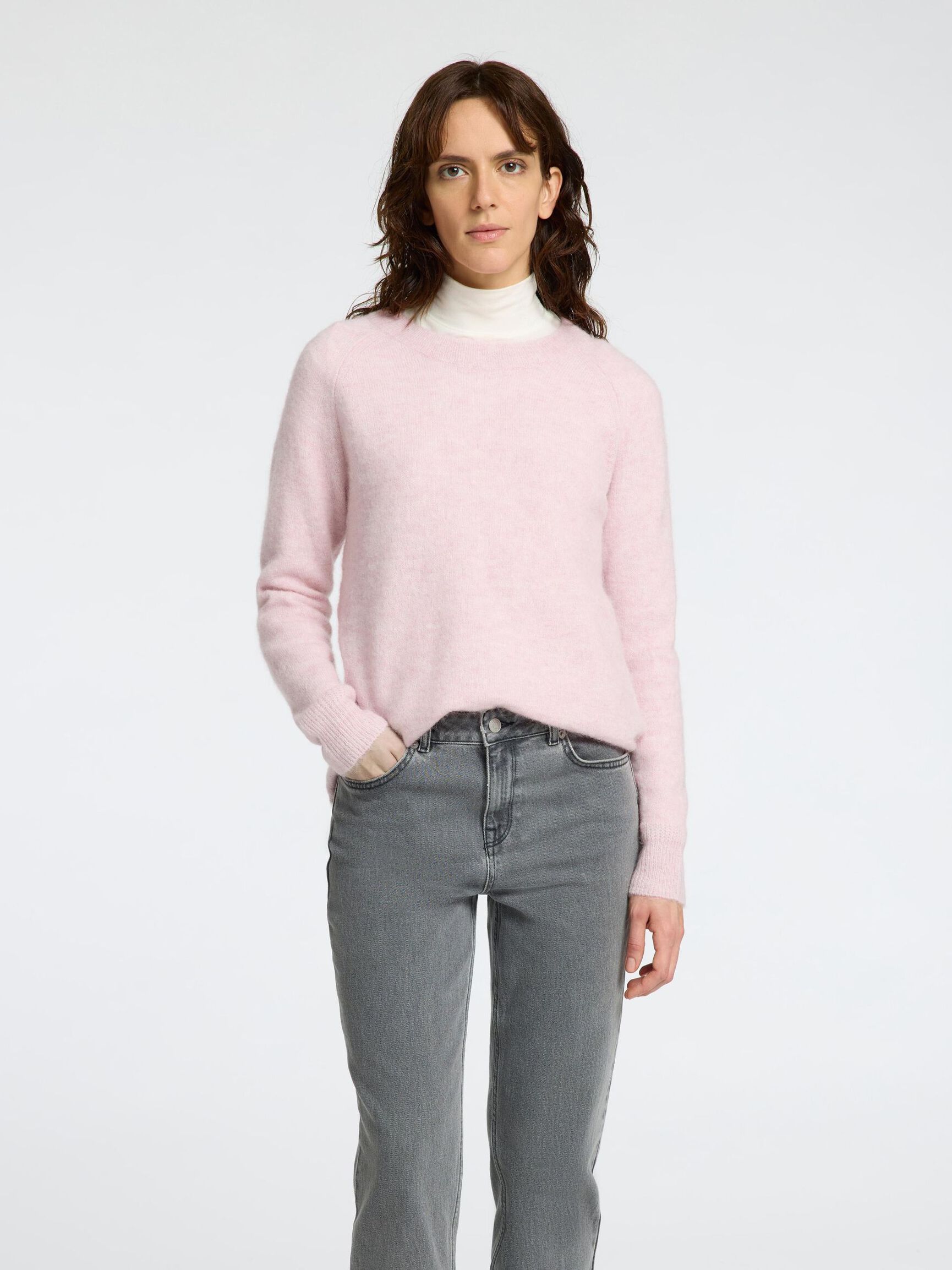 LANGÄRMELIGER STRICKPULLOVER, Bleached Mauve, highres