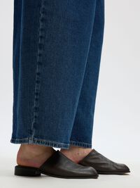 HIGH WAIST BARREL FIT JEANS, Medium Blue Denim, highres