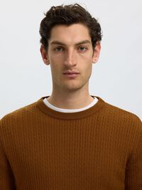 100% MERINO WOOL KNITTED PULLOVER, Monks Robe, highres