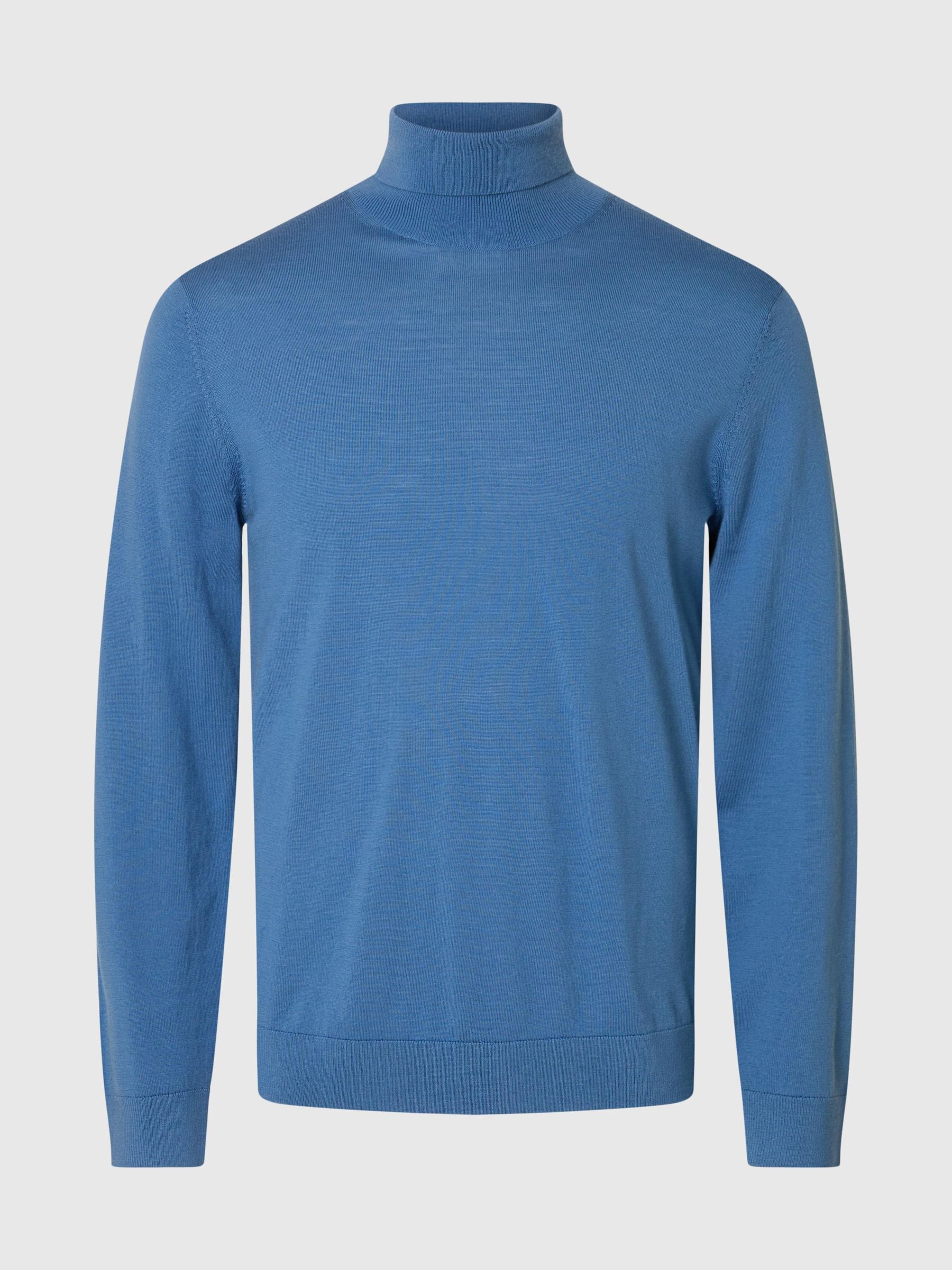 100% MERINO WOOL TURTLENECK, True Navy, highres