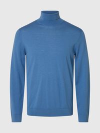 100% MERINO WOOL TURTLENECK, True Navy, highres
