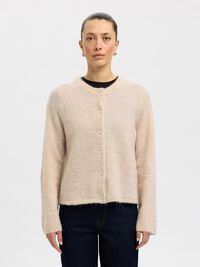 ULDBLANDING STRIKKET CARDIGAN, Birch, highres