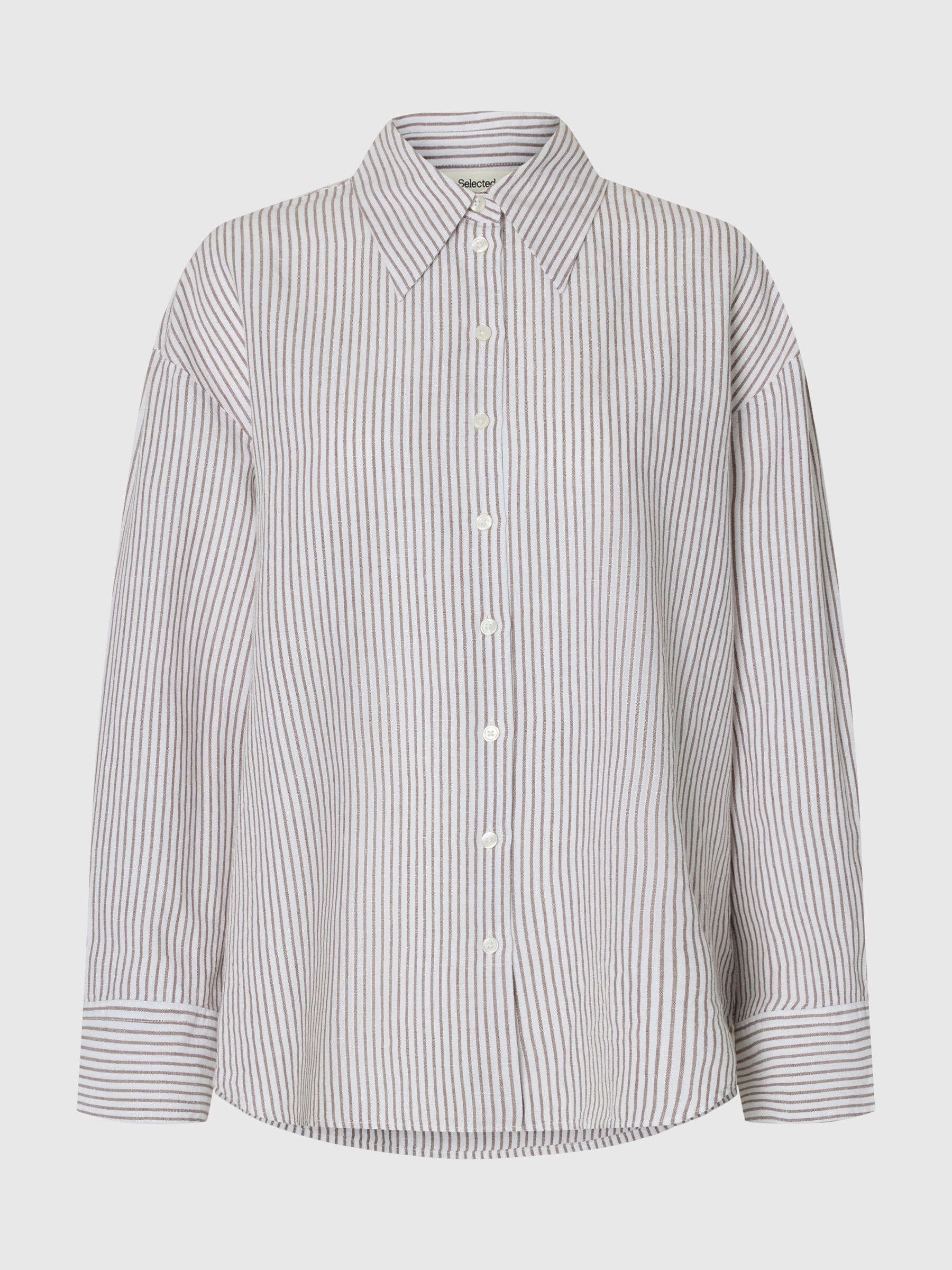 OVERSIZED LINEN-BLEND SHIRT, Bright White, highres