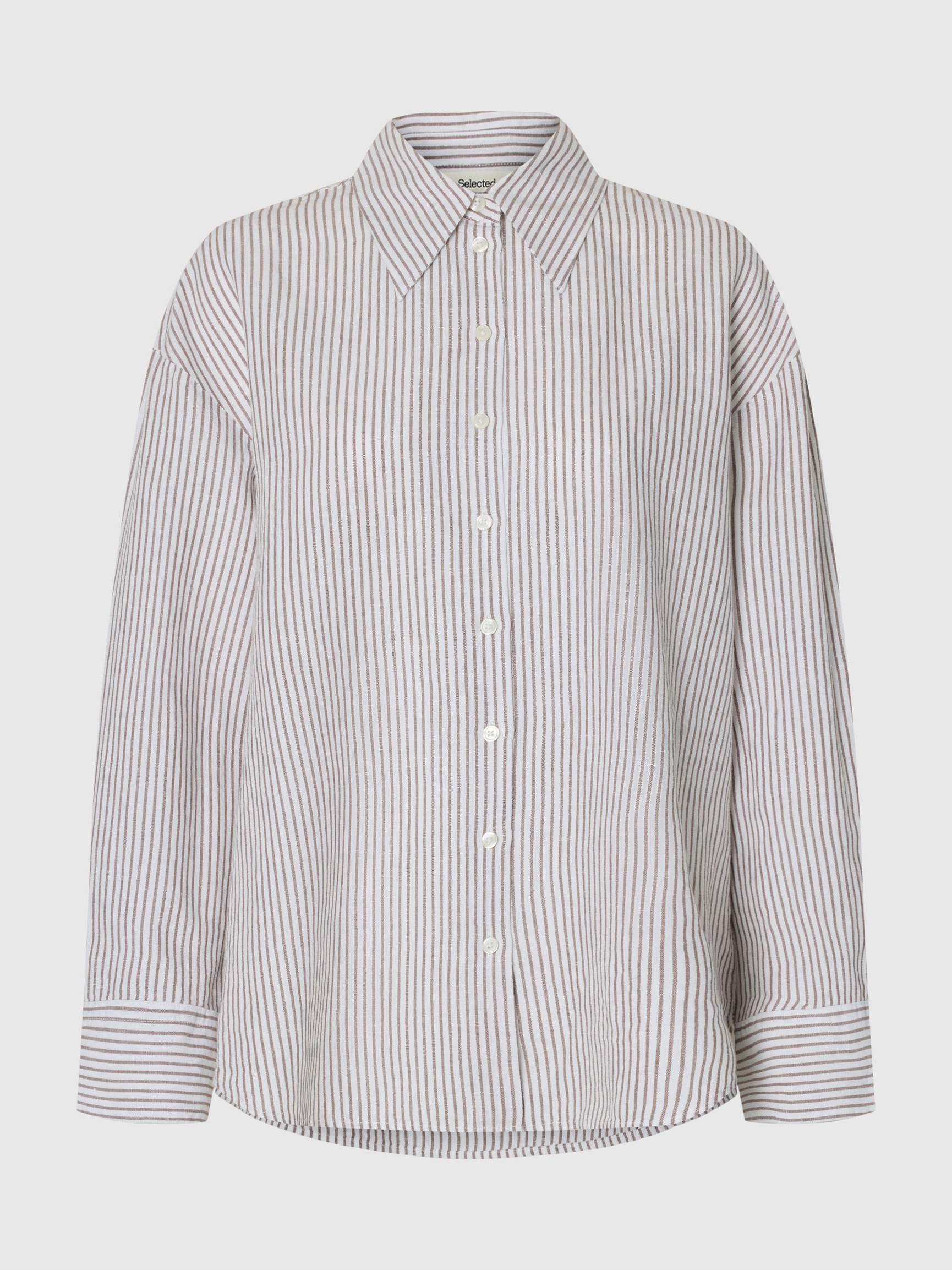 OVERSIZE CHEMISE EN LIN MÉLANGÉ, Bright White, highres