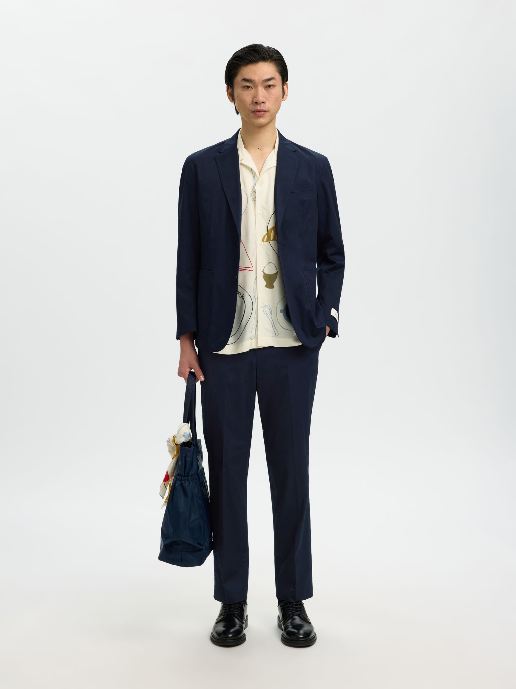 REGULAR FIT COTTON TROUSERS, Sky Captain, highres