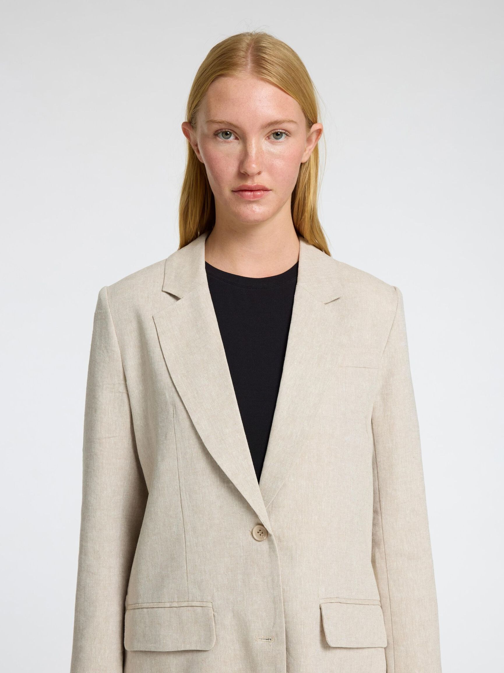 RELAXED FIT SINGLE-BREASTED BLAZER, Nomad, highres