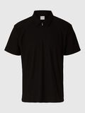 Selected HALF-ZIP PLISSEE POLO SHIRT, Black, highres - 16094291_Black_001.jpg