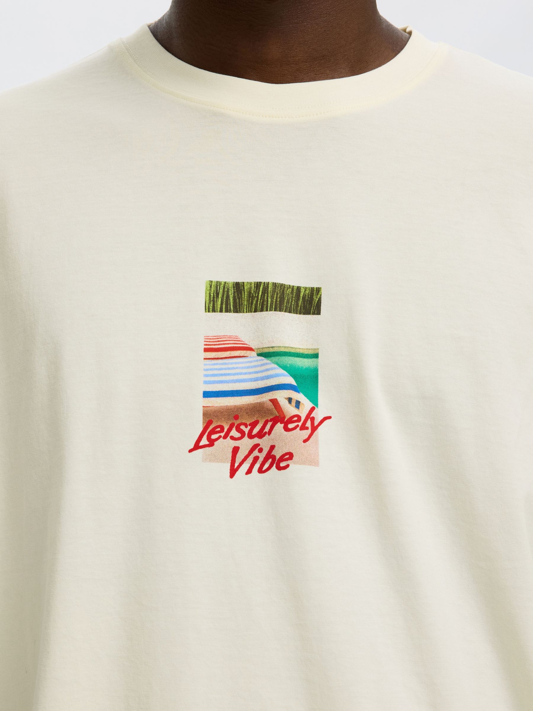 REGULAR FIT T-SHIRT, Egret, highres