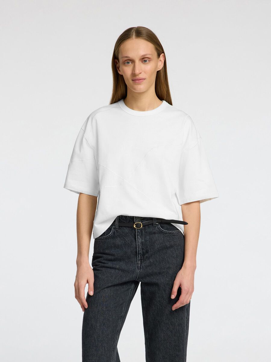 Selected BESTICKTES CROP-T-SHIRT, Snow White, highres - 16097078_SnowWhite_1167269_003.jpg